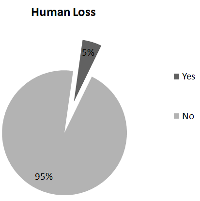 Figure 15: Showing human loss due to flood in study area.