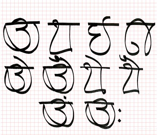 Figure 10: Calligraphy using Cut-nib pens.