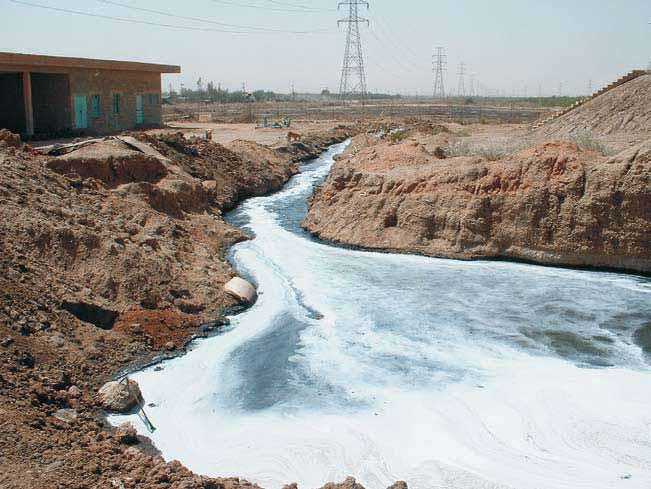 Figure 5: Raw sewage flowing to the White Nile. Though there is a sewage network in Khartoum, it does not cover the entire city and no longer works properly, as it is stretched well beyond capacity. The deterioration in the urban environment and environmental health has resulted in the spread of water borne diseases.