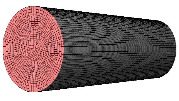 Figure 1: Computational domain of crude oil-water pipeline.