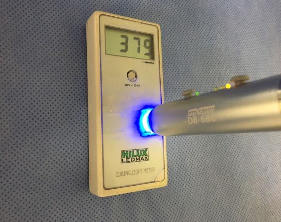 Figure 2: Irradiance emitted by the DABI ATLANTE DB 686 photopolymerizer without the use.