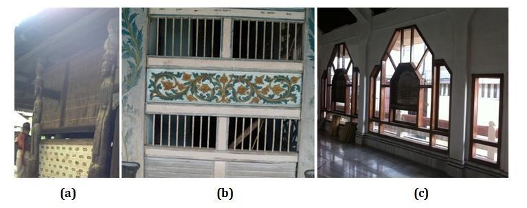 Figure 5: Compairosn of windows of namghars in (a) Rural (b) Semi-Urban and (c) Urban area.