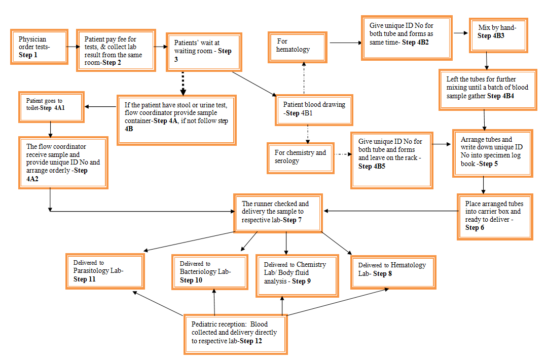 Figure 2: Sample Collection Simulation Workflow -“To Be”, Addis Ababa, Ethiopia.