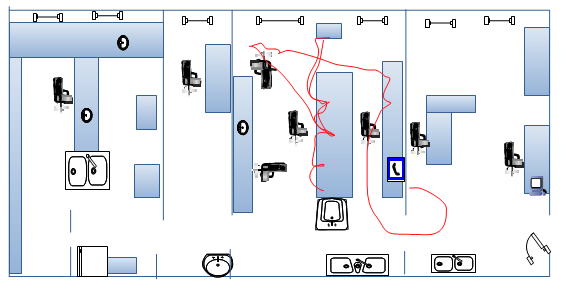 Figure 9: Spaghetti Diagram-Chemistry Lab Testing–“To Be”, Addis Ababa, Ethiopia.