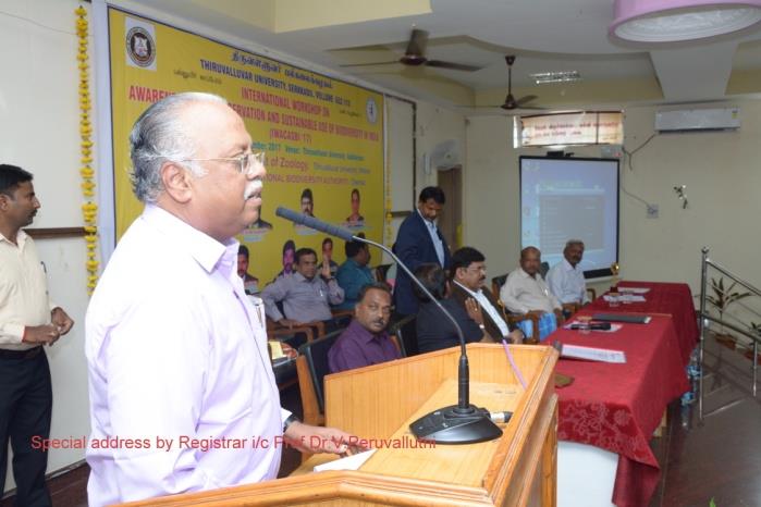 Figure 2: Special address by registar i/c Dr. V. Peruvalluthi.