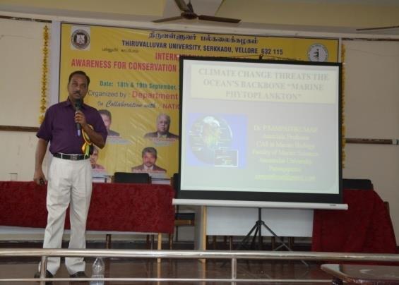 Figure 25: Address by Prof. Dr. K. Kathiresan, D. Sc on Marine Biodiversity & Management Strategies.