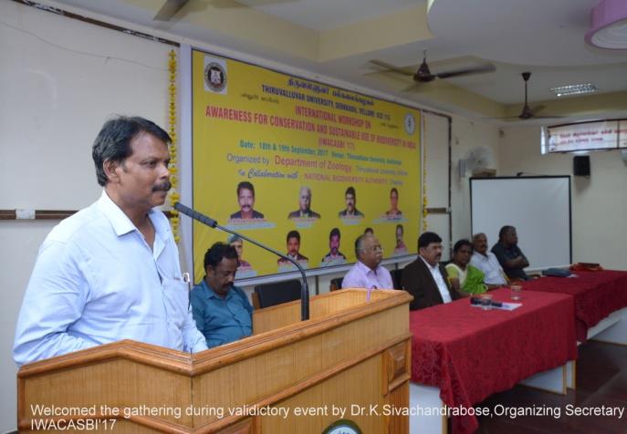 Figure 7: Welcomed the gathering during valedictory event, Key note address by Dr. K. Sivachandrabose, Organizing secretary, IWACASBI’17.