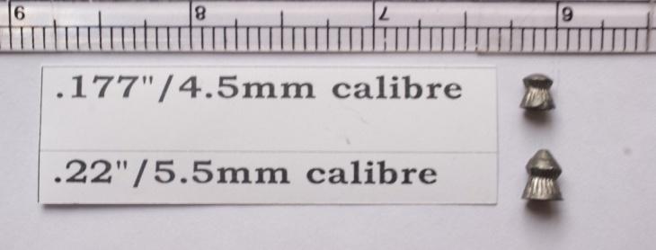 Figure 4: The visual comparison of 177”or 4.5 mm pellet and .22”/ 5.5 mm.