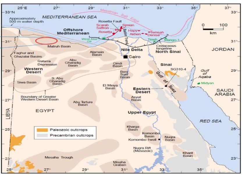Figure 3: Index map of sedimentary basins of Egypt.