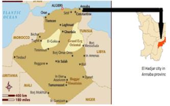 Figure 1: Location of the city of El Hadjar (Algeria).