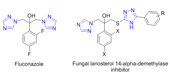 Figure 6: Triazole containing drugs with antifungal activity.