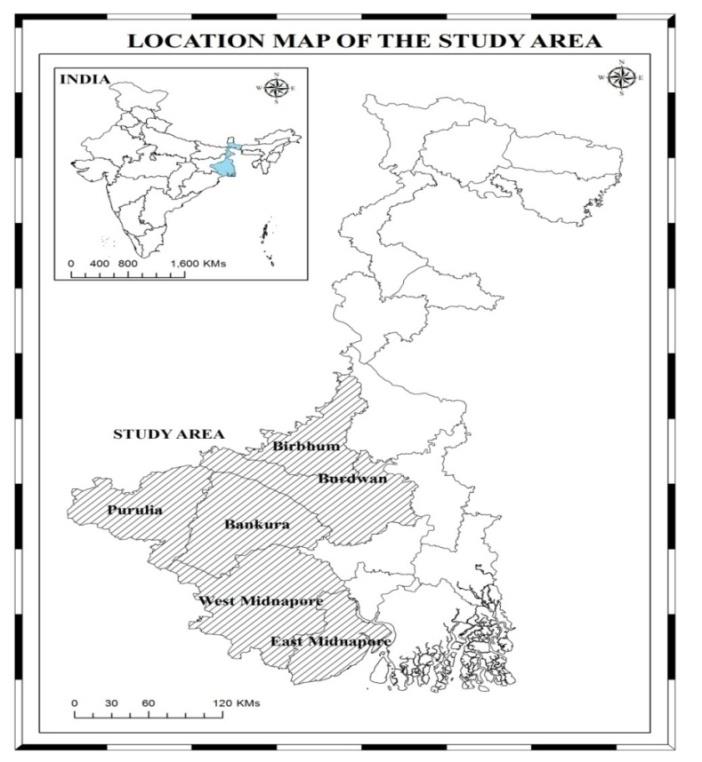 Figure 1: Study area of South West Bengal.