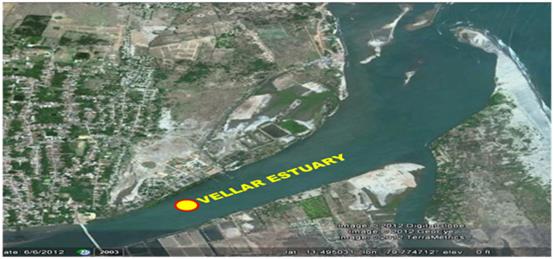 Figure 2: Showing study area Vellar Estuary, South East Coast of India.