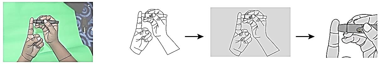 Figure 12: Making of hand illustrations.