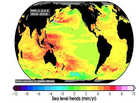 Figure 3: Global mean sea level trends (1992-2018).