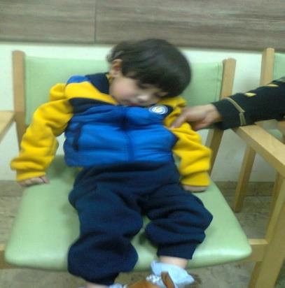 Figure 2: Patient-2 after treatment was able to stand and walk with support and improved fine motor skills enabled him holding small things.