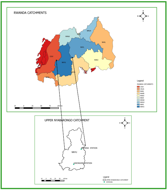 Figure 1: Upper Nyabarongo Catchment map.