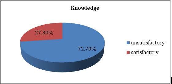 Figure 1: Percentage distribution of the nurses' knowledge level and mean knowledge regarding disaster management (n=22).