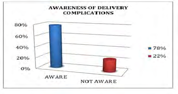 Figure 23: Is a pie chart representing the complications experienced by the respondents during or after the delivery.