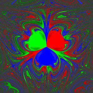 Figure 3: Fractal basin of attraction of a chaotic magnetic pendulum.