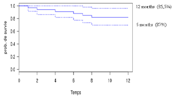 Figure 1: Overall survival curve.