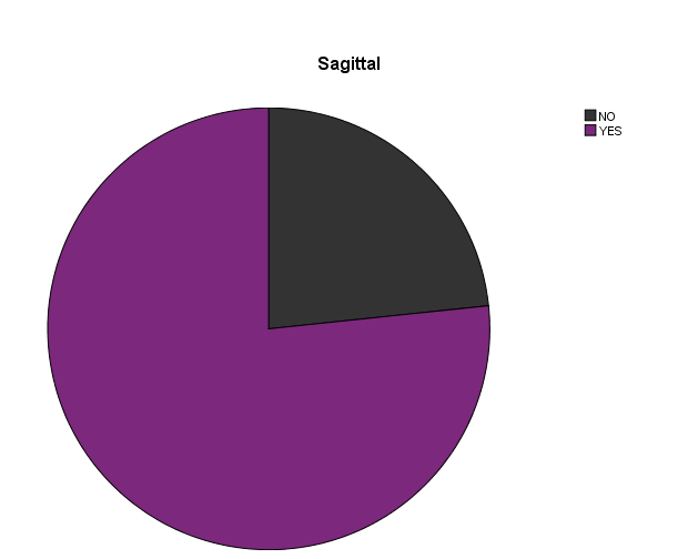 Figure 5: Shows frequency of sagittal cut in MPR.