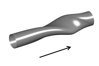 Figure 3: 1.4% by volume coarse sand in water, axial velocity 1.7 m/s showing swirl angle.