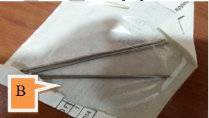 Figure 4: A: Induced transverse mid shift femoral bones in rabbits; B: Fixed by FGSR.