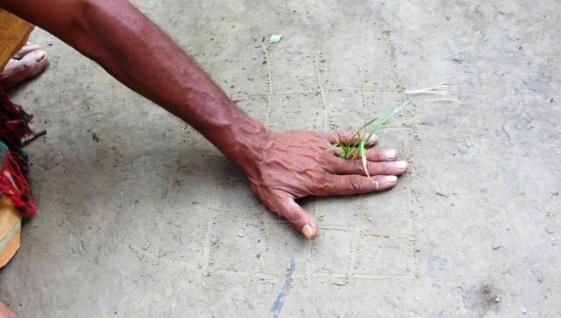 Figure 6: Hand of the ‘ojha’ moving towards the bitten person (not seen in the picture).