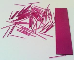 Figure 2: Samples were obtained from boulder single crystals of corundum by optical-mechanical processing. An ultrasonic unit was used to cut matrix crystalline Figure 1: Crystals with a thickness of 250 μm and a width of 250 μm.