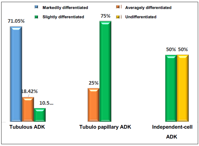Figure 3: Differentiation level for each type of adenocarcinoma.