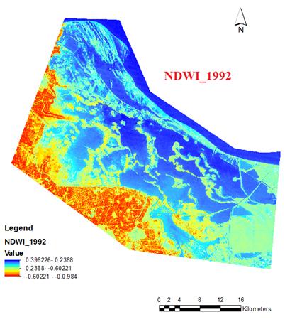 Figure 6: NDBI of the study area in 1992 and 2019.