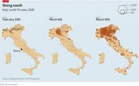 Figure 3: covid 19- diffusion Italy February march 2020.