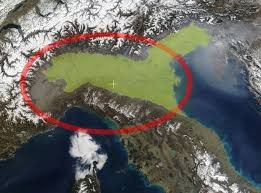 Figure 4: PIANURA PADANA and geographic morphology: ALPI mountain in north and APPENINI in the south part.
