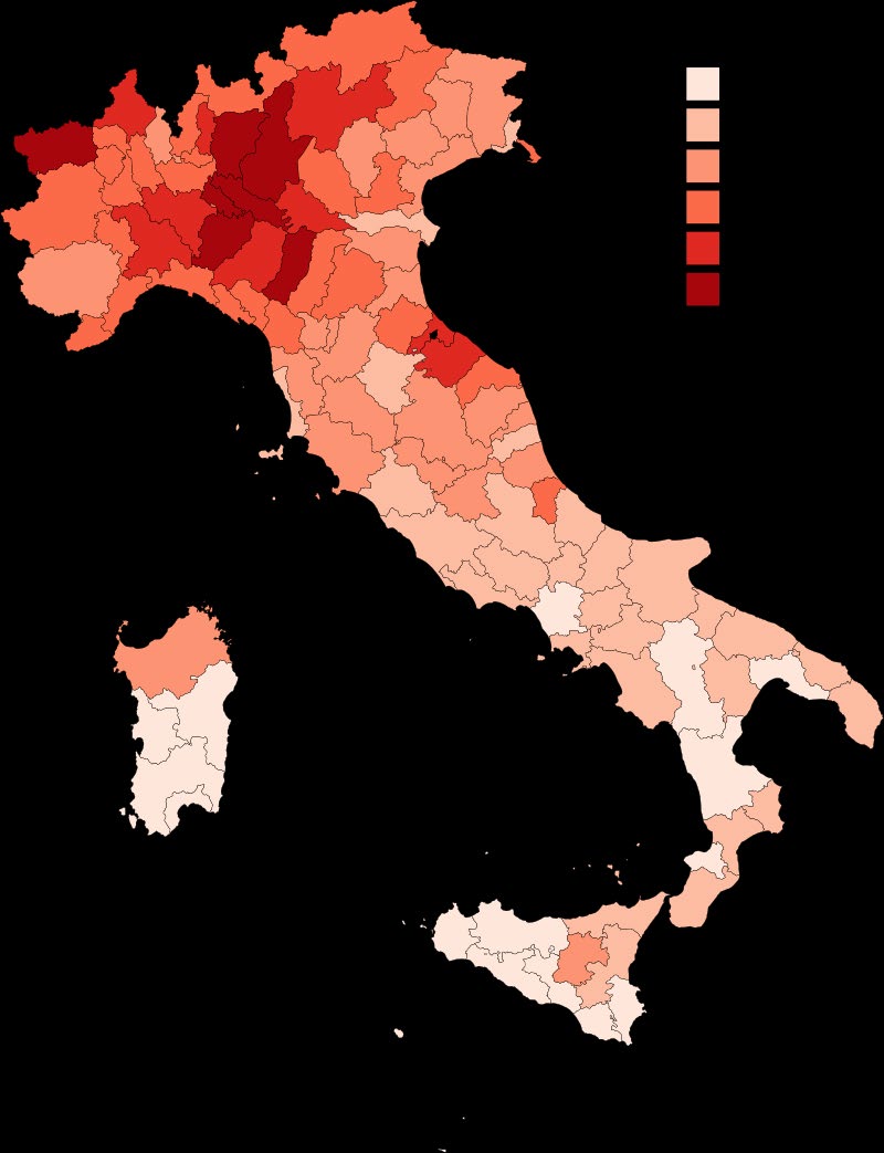 Figure 6: ITALY diffusion covid 19 April 2020.