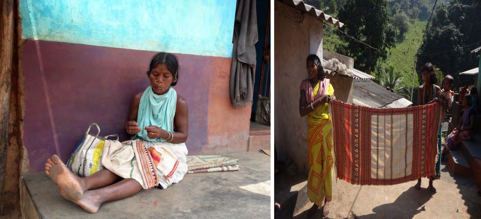Figure 1: Dongria Kandha Women Weaving Kapdaganda Figure:II:Dongria Kandha Women’s Showing Kapdaganda.