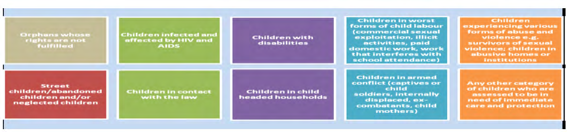 Figure 1: showing categories of vulnerable children in Uganda (Hoima).