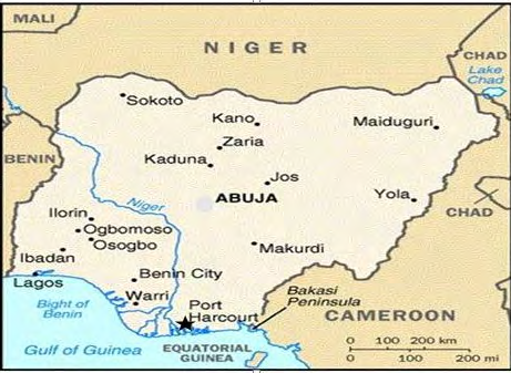 Figure 1: Map of Nigeria showing Port Harcourt [31]