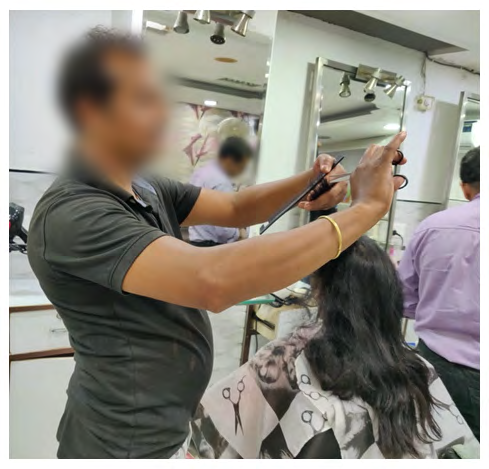 Figure 4: ** Posture analysis of hair cutting.