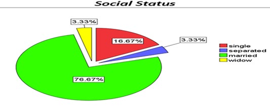 Figure 4: Marital status of the participants of Hemodialysis Patients in National Ribat University Hospital and IbnSina Specialized Hospital In July, 2017.