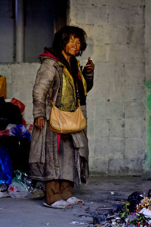 Figure 3: Elderly homeless Woman.