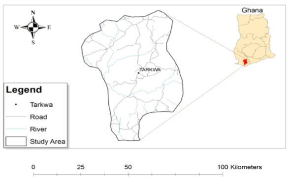 Figure 1: Map Showing the Location of Tarkwa [4].