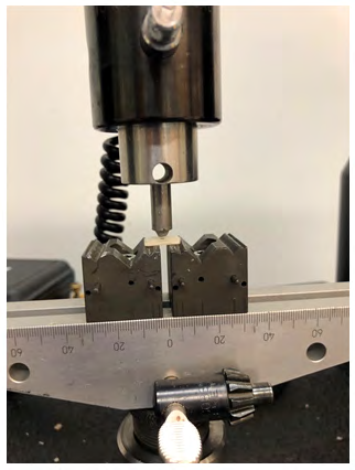 Figure 3: Ceramic disc thickness with digital caliper.