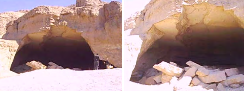 Figure 1: Cave entrance zone, with area directly below the entry of the cave. (Locality: El shekh Sayed bat cave, Asyut governorate, Egypt. Photo was taken by Dr. Waill Elkhateeb).