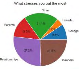Figure 10: Pi chart to depict the reason of Stress.