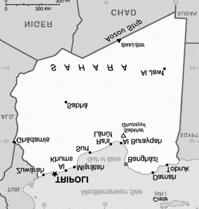 Figure 1: Map of Libya showing the city of Benghazi. (http://en.wikipedia.org/wiki/Benghazi).