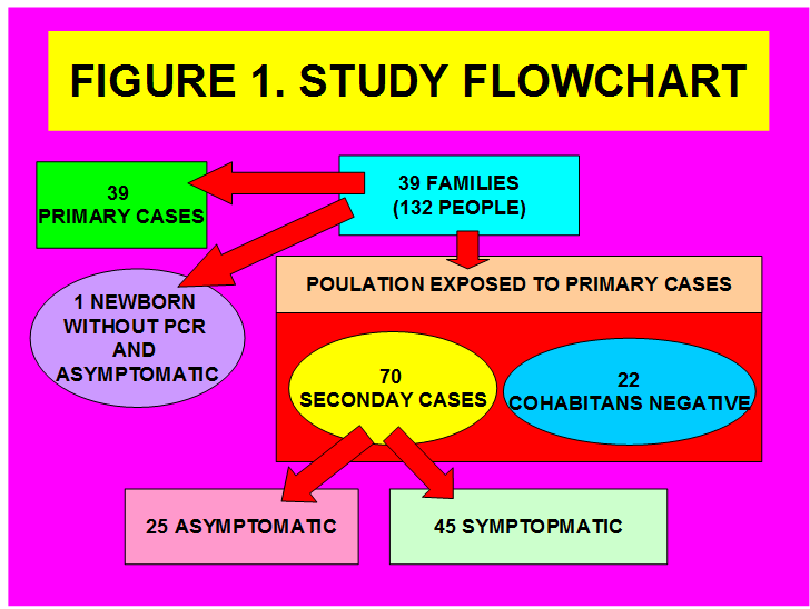 Figure 1: Study Flowchart. Comparison between Symptomatic and Asymptomatic Secondary Cases in the Family.
