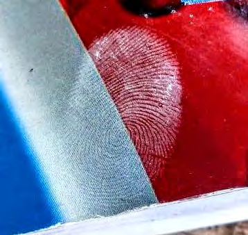 Figure 1: Development of Latent Fingerprint with the help of sugar powder on Porous book cover page.