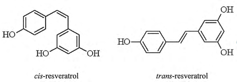 Figure 1: The cis- and trans- isometric forms of resveratrol.