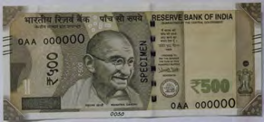 Figure 1: Front view (Genuine) Courtesy RBI. Figure 1a: Back view (Genuine) Courtesy RBI.